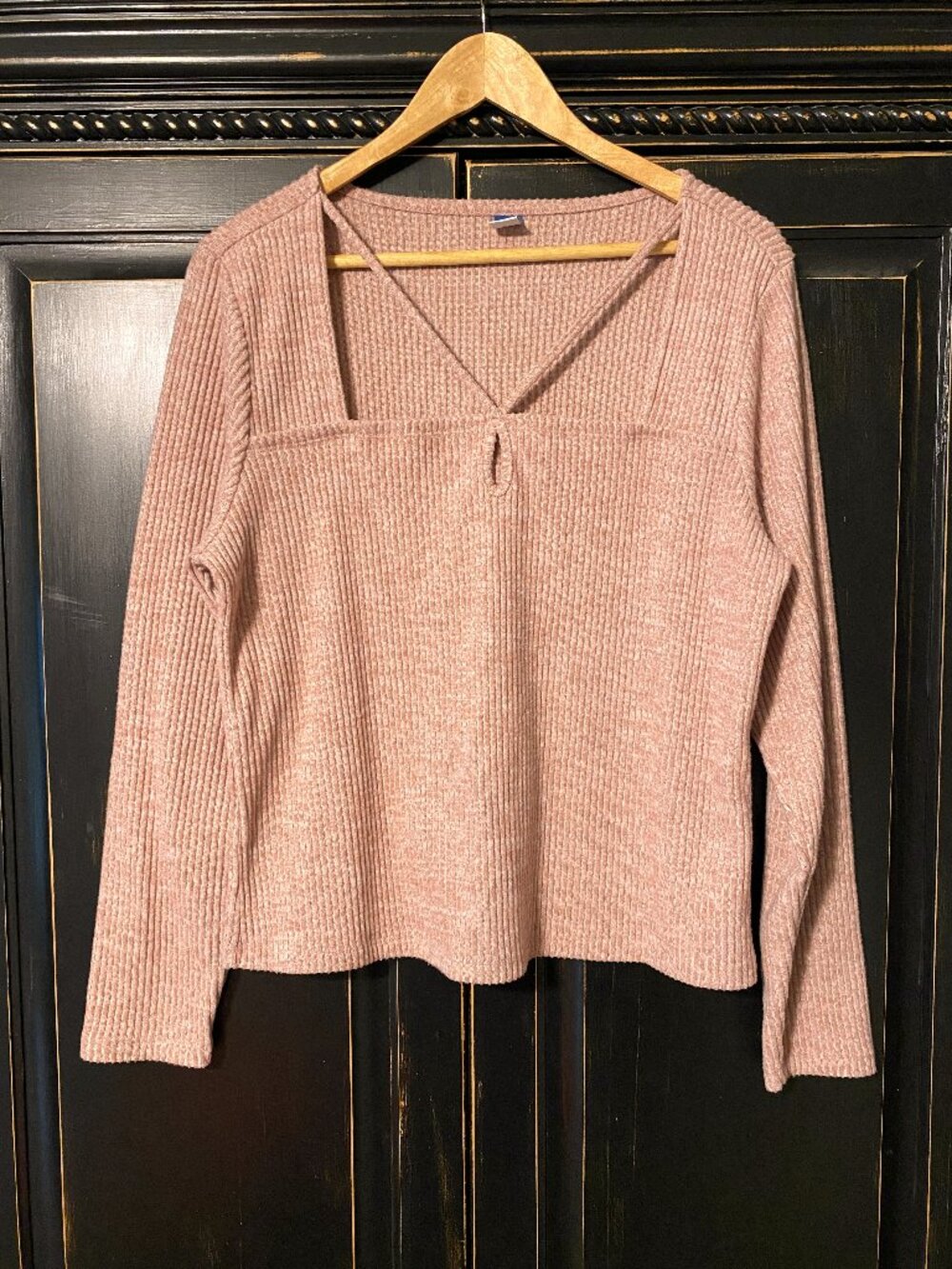 Old Navy - Women's Dusty Pink Ribbed Knit Sweater - Size XL